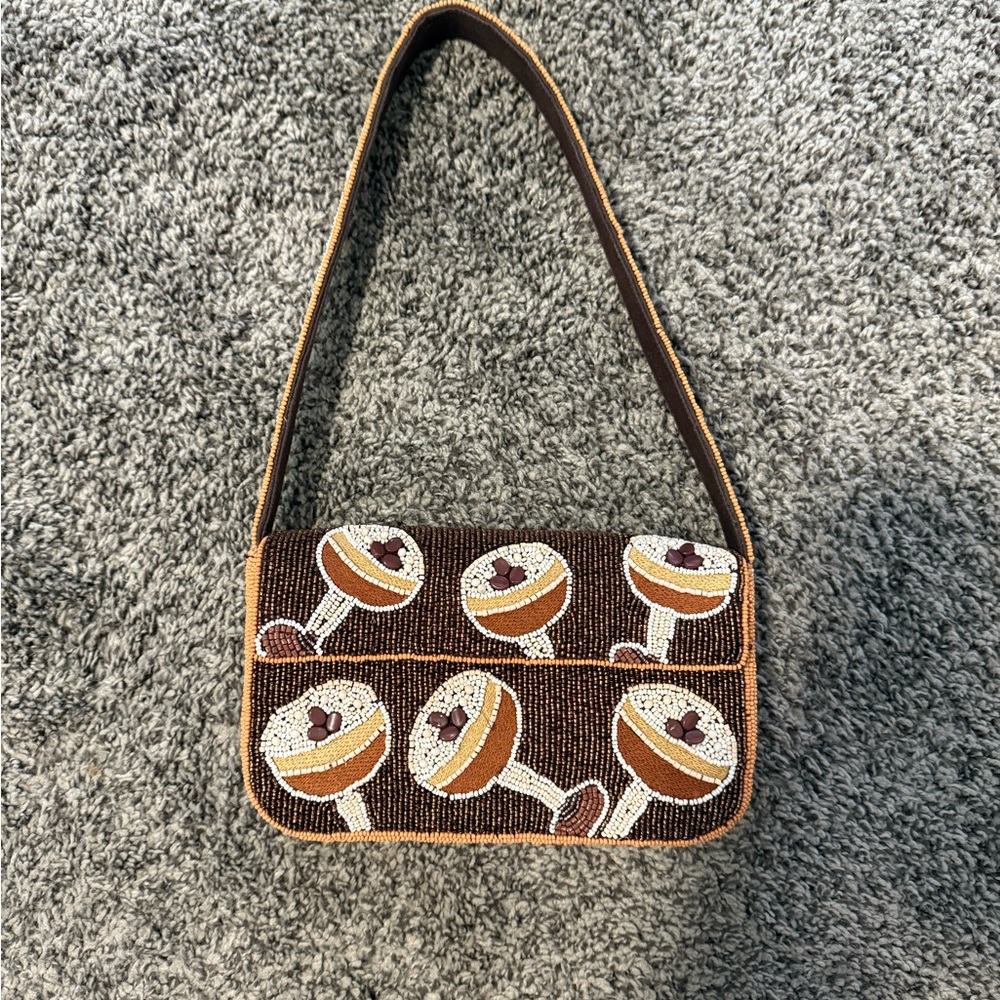 Anthropologie Fiona Beaded Bag - Food and Drink Edition- ESPRESSO MARTINI